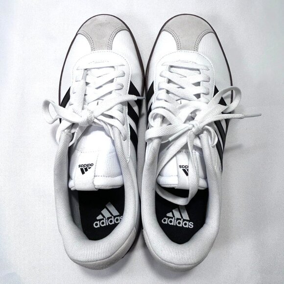 Adidas VL Court 3.0  Athletic Leather Men's Shoes Sneakers White Black US 9.5 - Picture 7 of 7